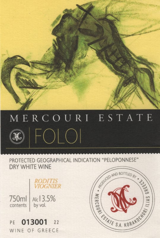 Mercouri Estate Peloponnese Foloi White 2021 Front Label