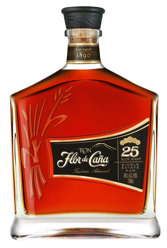 Flor de Cana 25 Year Single Estate Rum Front Bottle Shot