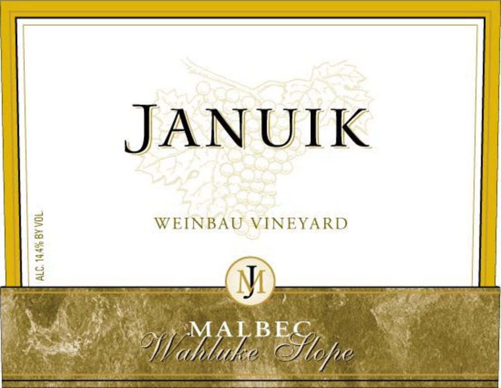Januik Winery Weinbau Vineyard Malbec 2012 Front Label