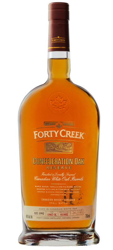 Forty Creek Confederation Oak Reserve Canadian Whisky Front Bottle Shot
