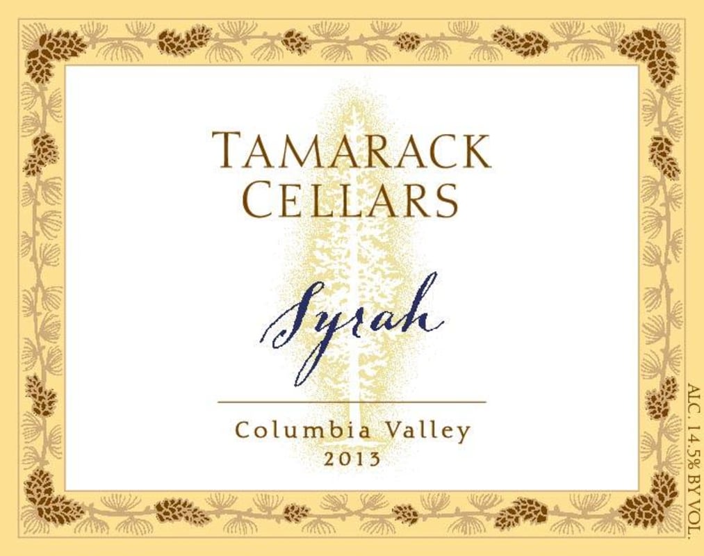Tamarack Cellars Syrah 2013 Front Label