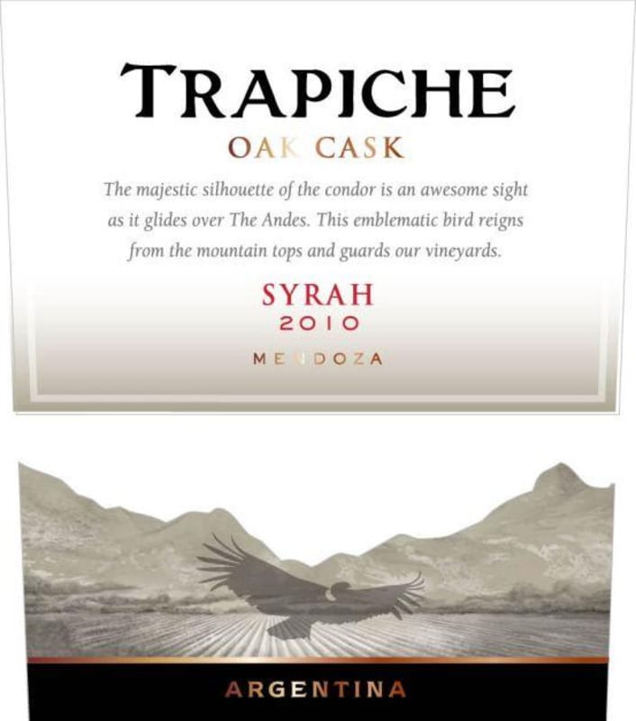 Trapiche Oak Cask Reserve Syrah 2010 Front Label