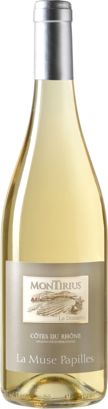 Montirius Cotes du Rhone La Muse Papilles Blanc 2021 Front Bottle Shot