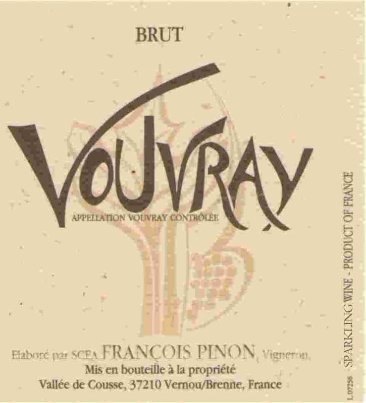 Francois Pinon Vouvray Brut 2015 Front Label
