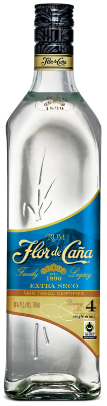 Flor de Cana 4 Year Extra Seco Rum Front Bottle Shot
