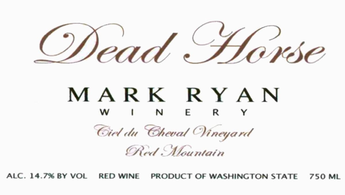 Mark Ryan Dead Horse Ciel du Cheval Vineyard 2004 Front Label