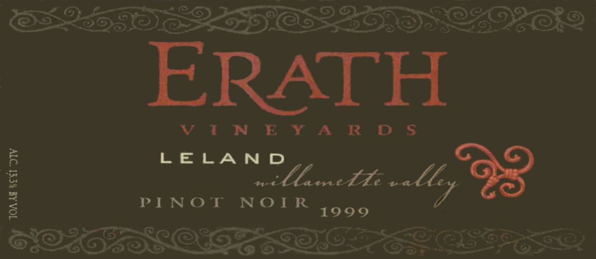 Erath Leland Pinot Noir 1999 Front Label