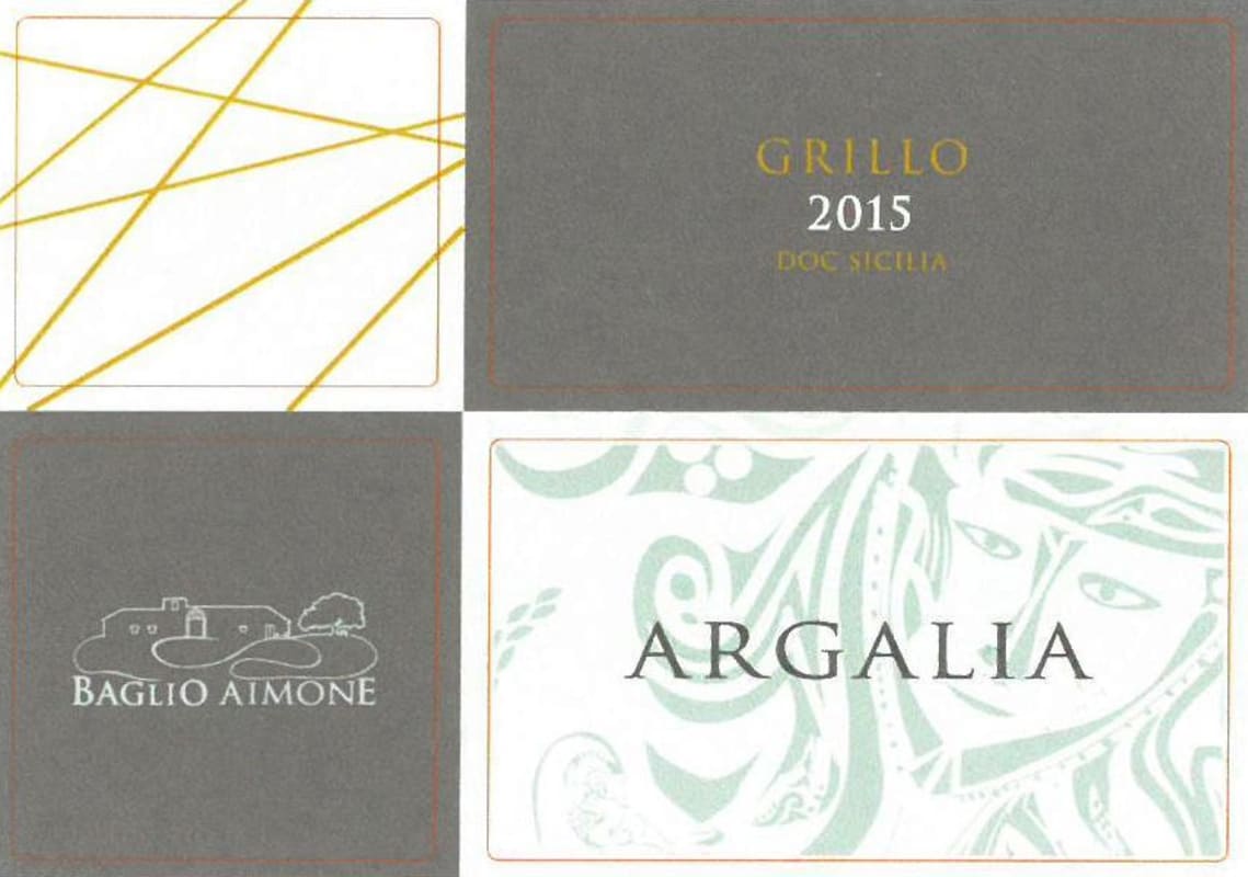 Baglio Aimone Argalia Grillo 2015 Front Label