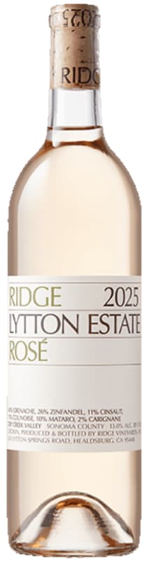 Ridge Lytton Estate Rose 2025 Front Bottle Shot