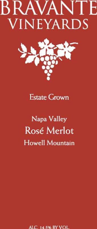 Bravante Vineyards Rose Merlot 2015 Front Label