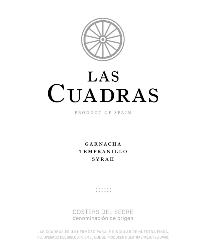 Bodegas Costers del Sio Las Cuadras Garnacha Tempranillo Syrah 2013 Front Label
