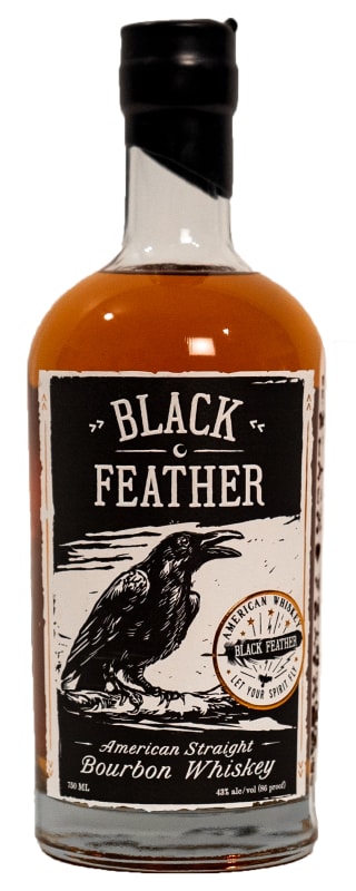 Black Feather American Straight Bourbon Whiskey Front Bottle Shot