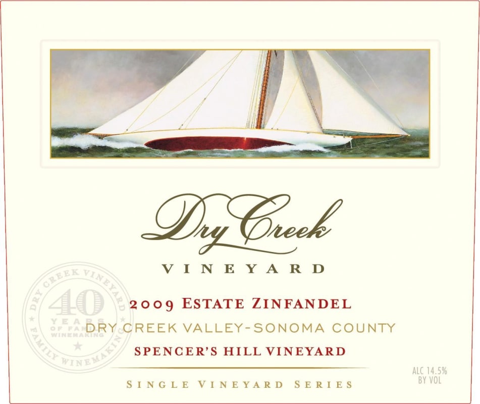 Dry Creek Vineyard Spencer's Hill Vineyard Zinfandel 2009 Front Label