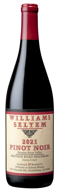 Williams Selyem Westside Road Neighbors Pinot Noir 2021 Front Bottle Shot