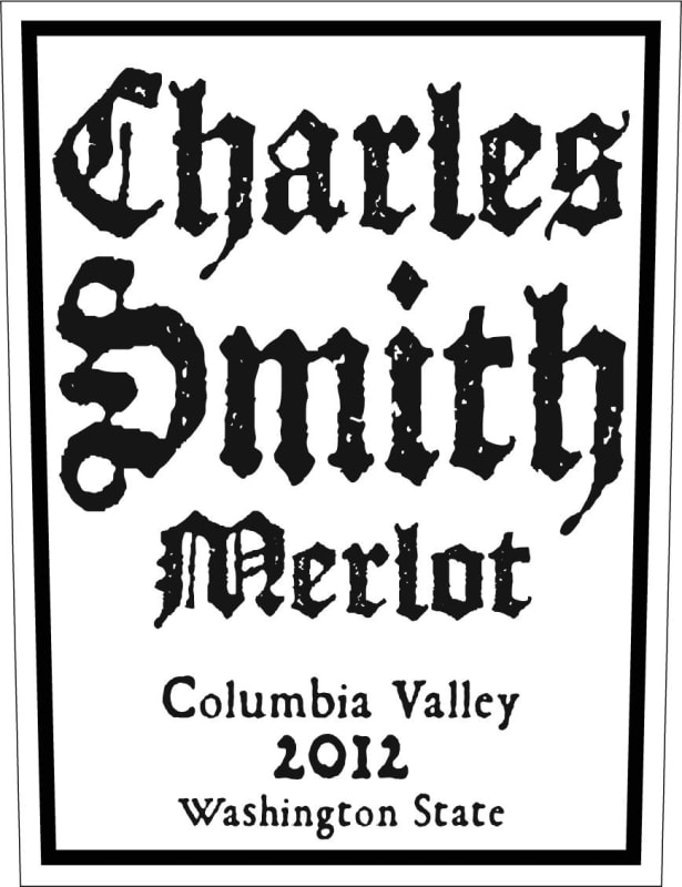 Charles Smith Wines Merlot 2012 Front Label