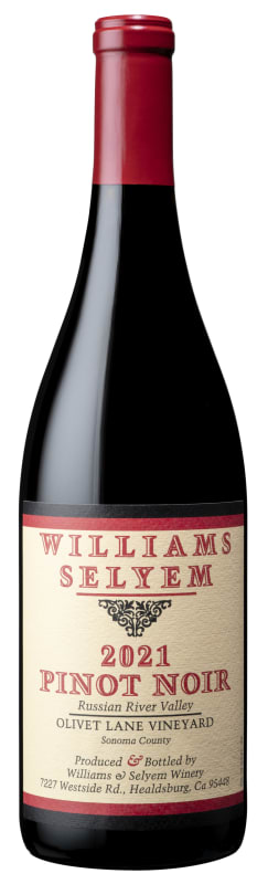 Williams Selyem Olivet Lane Pinot Noir 2021 Front Bottle Shot