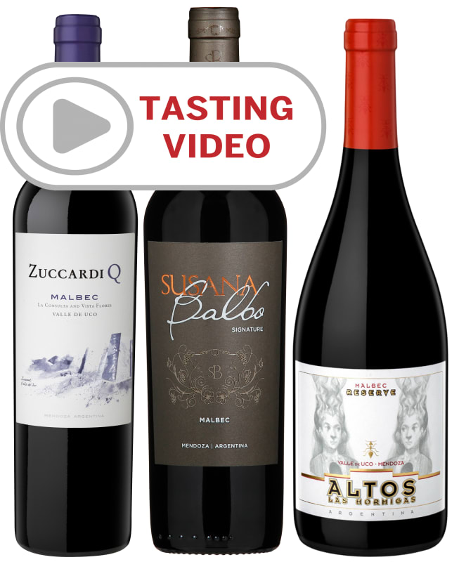 Argentina Malbec Trio with Tasting Video Gift Product Image