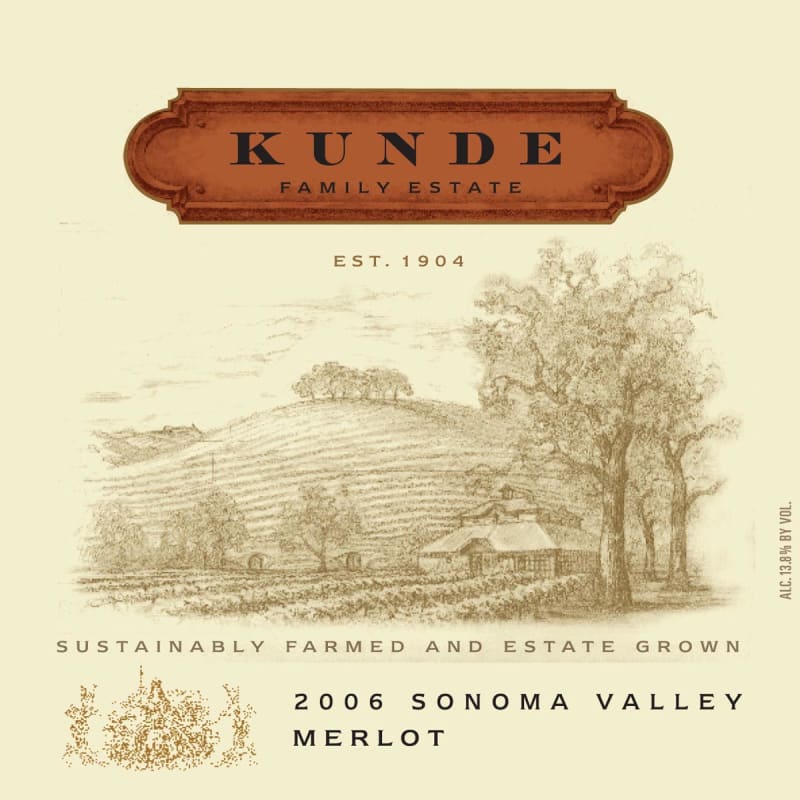 Kunde Merlot 2006 Front Label
