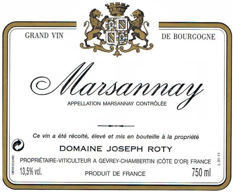 Domaine Joseph Roty Marsannay Rouge (375ML half-bottle) 2022 Front Label