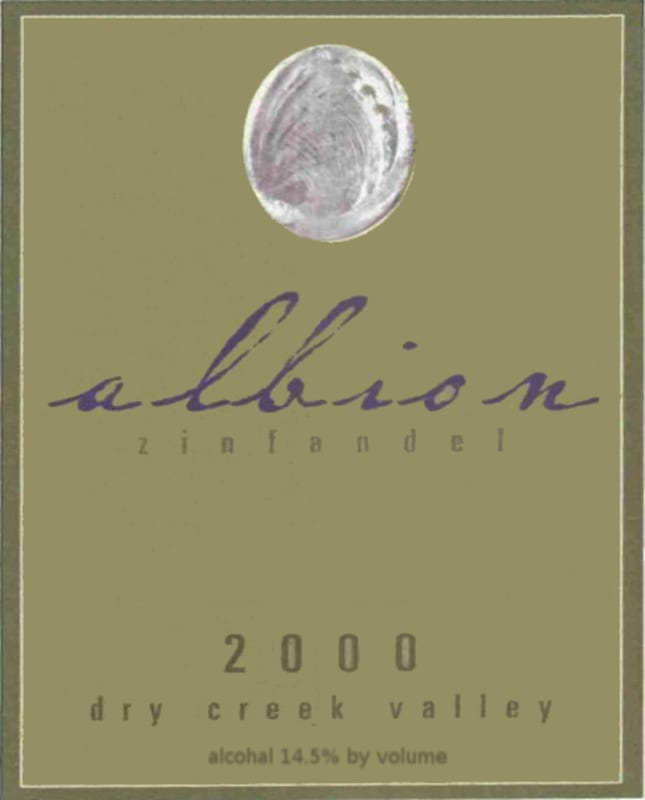 Albion Zinfandel 2000 Front Label