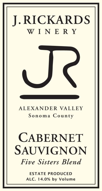 J. Rickards Winery Five Sisters Blend Cabernet Sauvignon 2015 Front Label