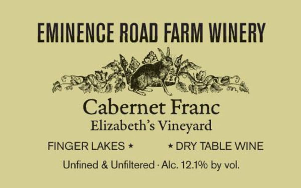 Eminence Road Farm Winery Elizabeth's Vineyard Cabernet Franc 2014 Front Label