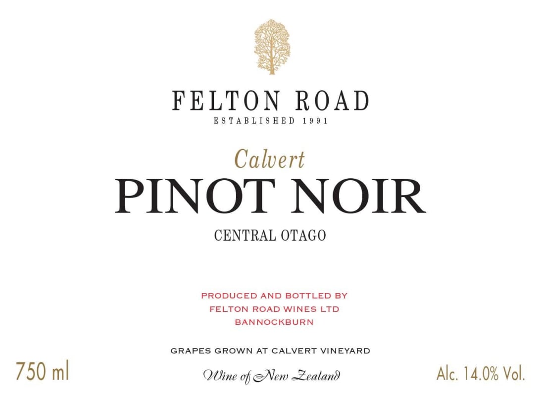 Felton Road Calvert Pinot Noir 2017 Front Label