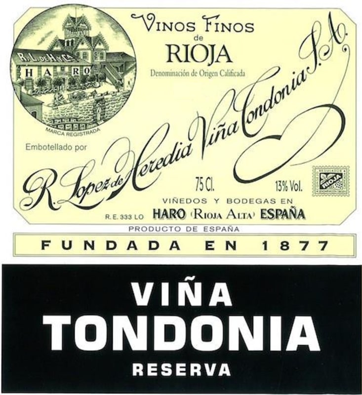 R. Lopez de Heredia Rioja Vina Tondonia Reserva (375ML half-bottle) 2010 Front Label
