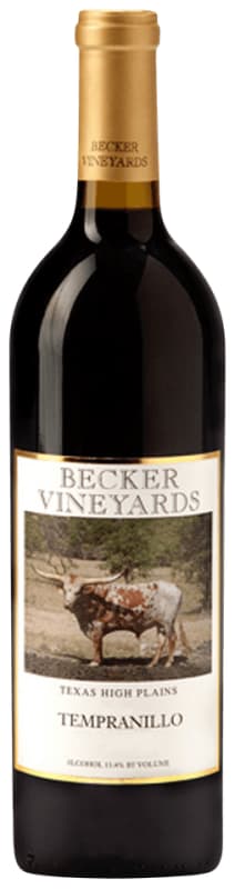 Becker Vineyards Tempranillo 2020 Front Bottle Shot
