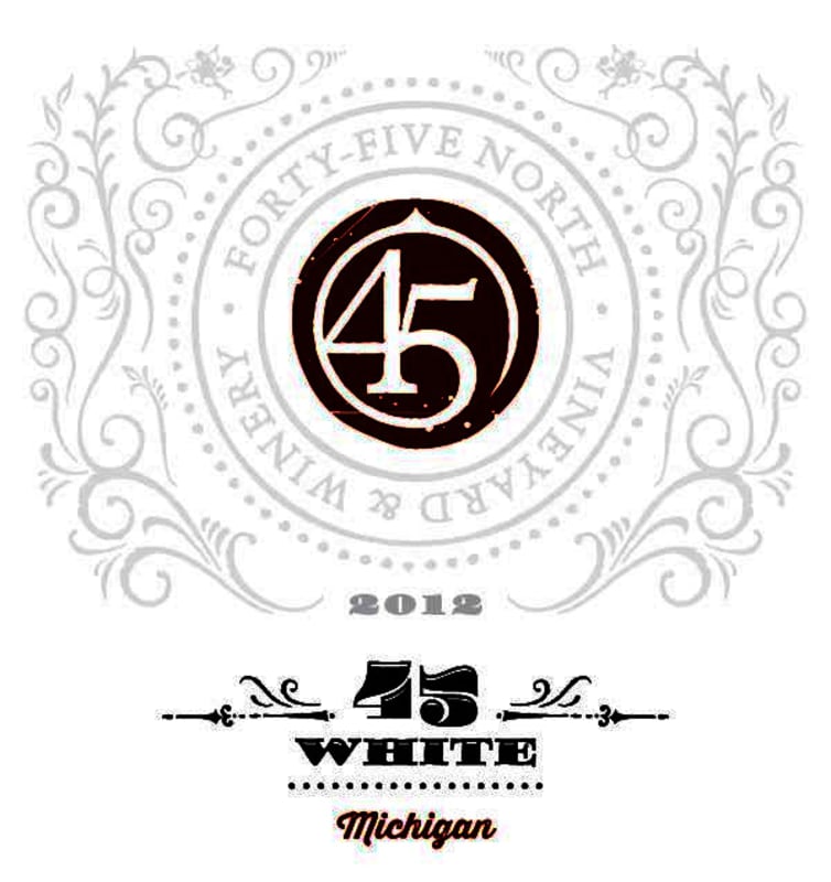 Forty-Five North Vineyard & Winery White 2012 Front Label
