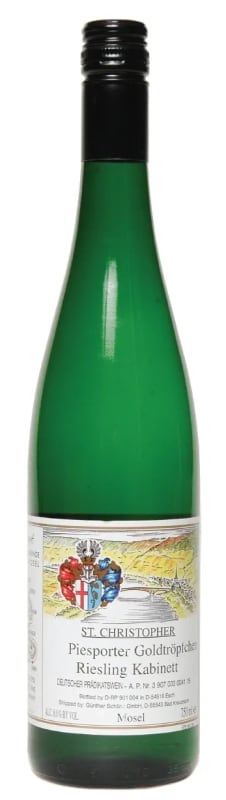St. Christopher Piesporter Goldtropfchen Riesling Kabinett 2022 Front Bottle Shot