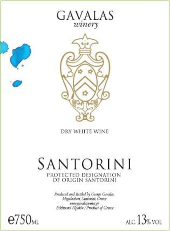 Gavalas Winery Santorini 2019 Front Label