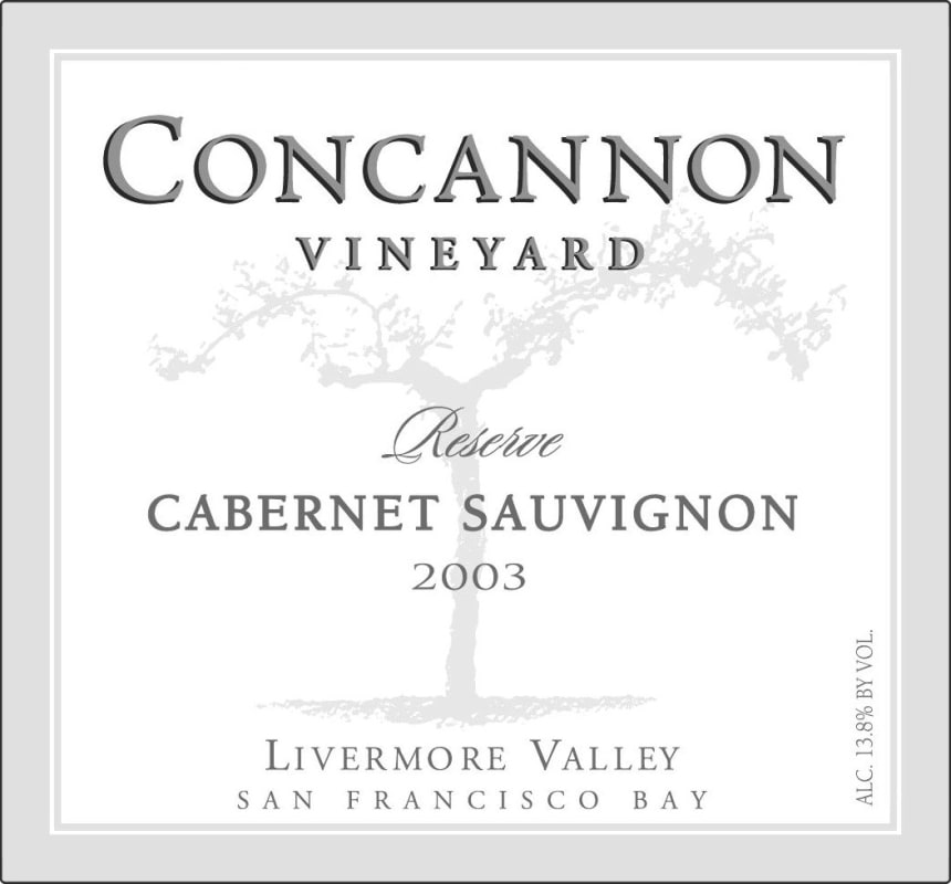 Concannon Livermore Valley Reserve Cabernet Sauvignon 2003 Front Label