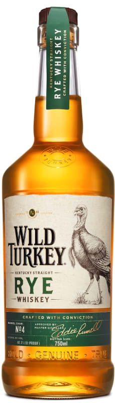 Wild Turkey Straight Rye Whiskey Front Bottle Shot