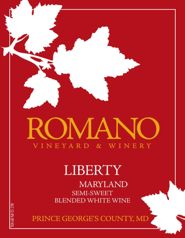 Romano Vineyard & Winery Liberty 2014 Front Label