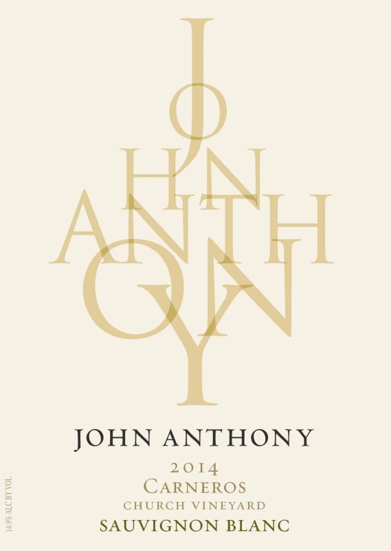 John Anthony Vineyards Carneros Church Vineyard Sauvignon Blanc 2014 Front Label