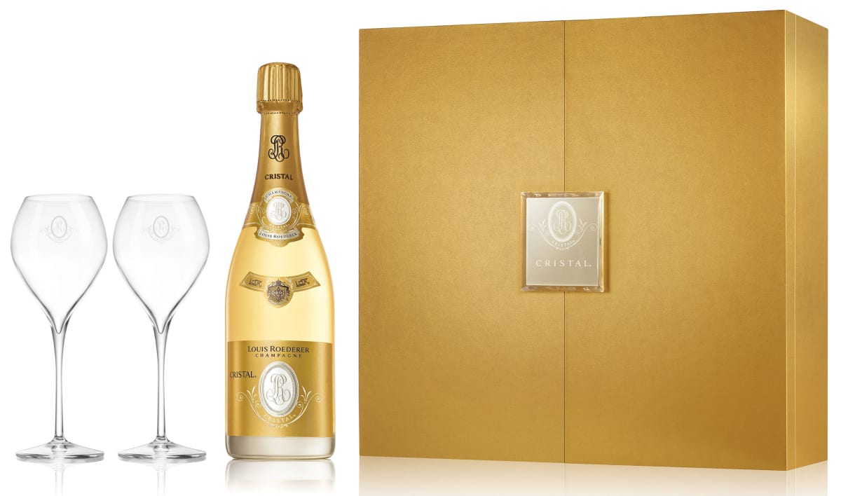 Louis Roederer Cristal Brut with Two Flutes and Gift Box 2013