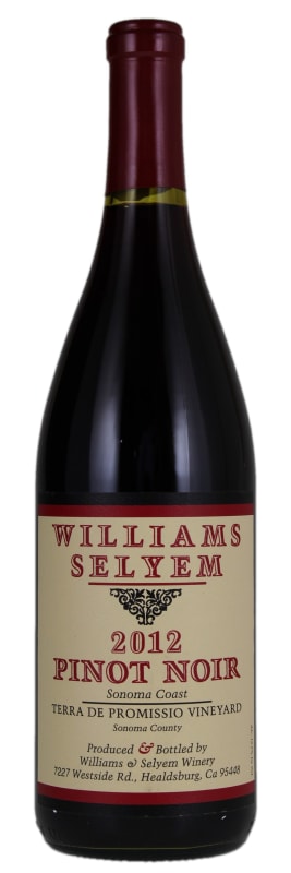 Williams Selyem Terra de Promissio Vineyard Pinot Noir 2012 Front Bottle Shot