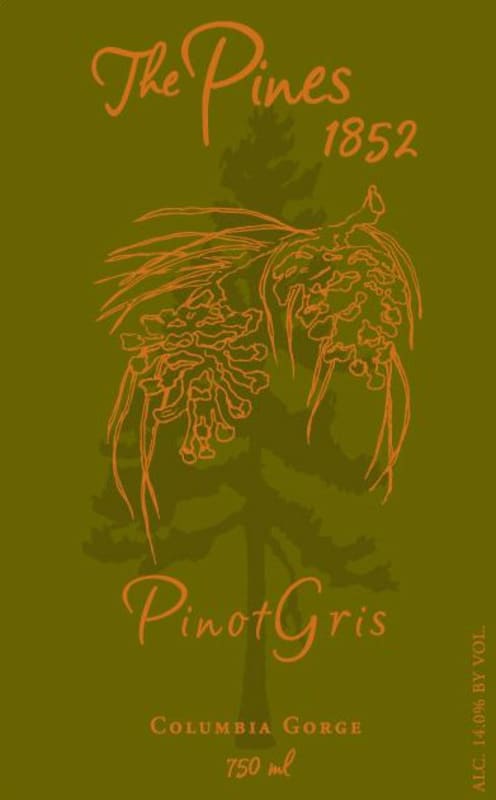 The Pines 1852 Pinot Gris 2012 Front Label