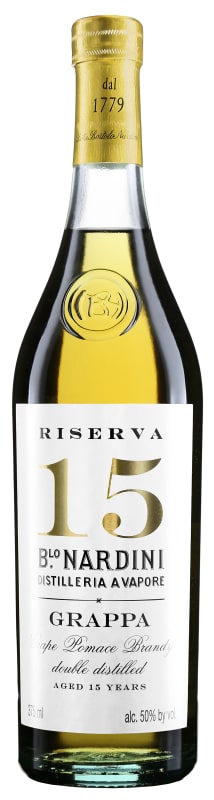 Nardini 15 Year Riserva Grappa (375ML half-bottle) Front Bottle Shot