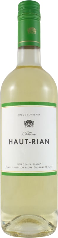 Chateau Haut Rian Blanc 2019 Front Bottle Shot