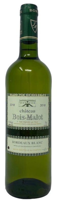 Chateau Bois Malot Blanc 2018 Front Bottle Shot