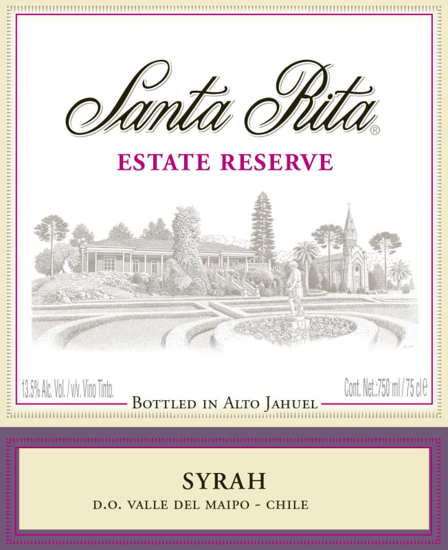 Santa Rita Reserva Syrah 2014 Front Label