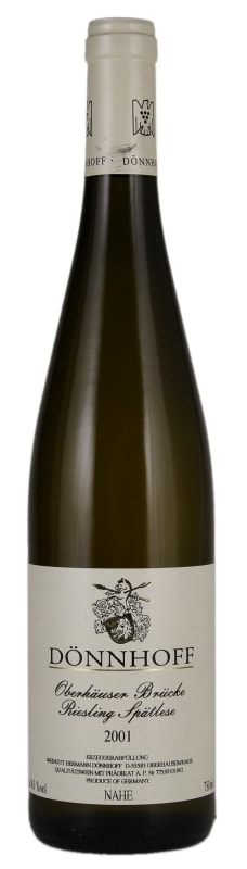 Donnhoff Oberhauser Brucke Riesling Spatlese 2001 Front Bottle Shot
