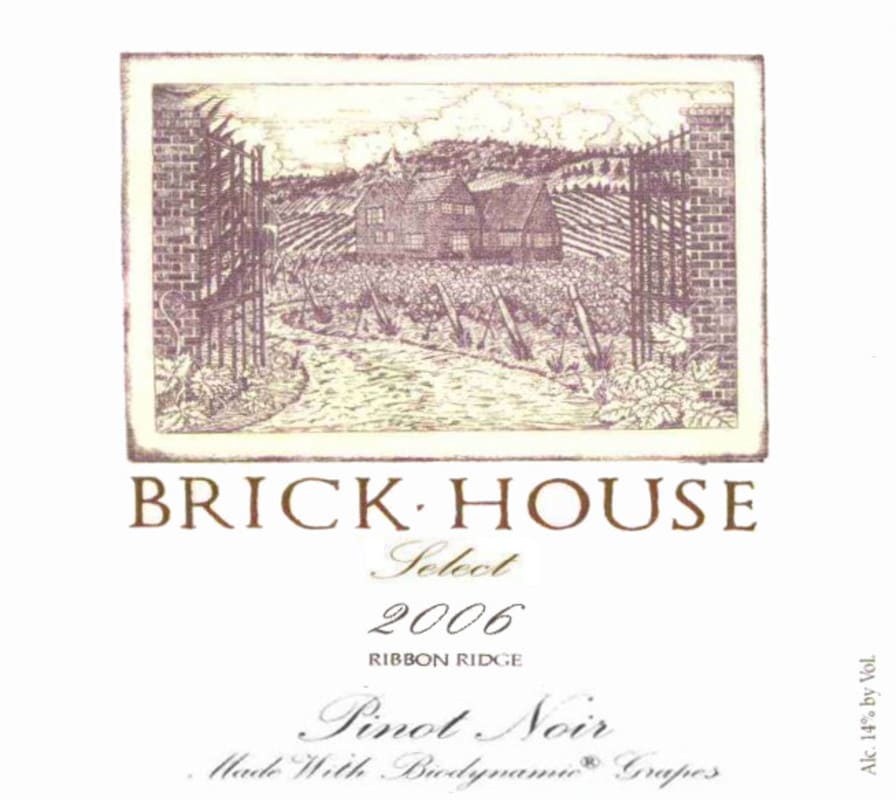 Brick House Select Pinot Noir 2006 Front Label