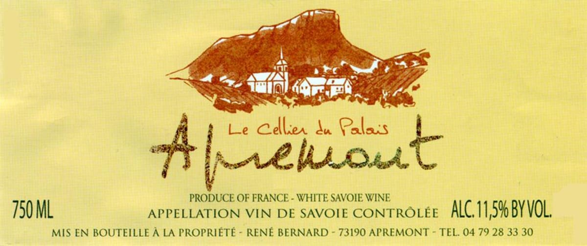 Le Cellier du Palais Apremont 2018 Front Label