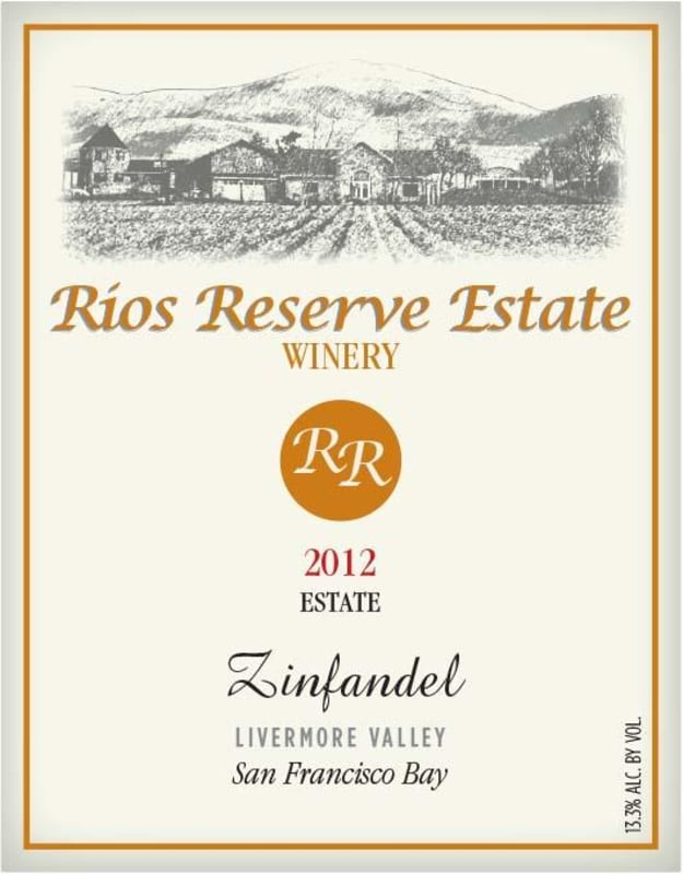 Rios Reserve Estate Winery Zinfandel 2012 Front Label