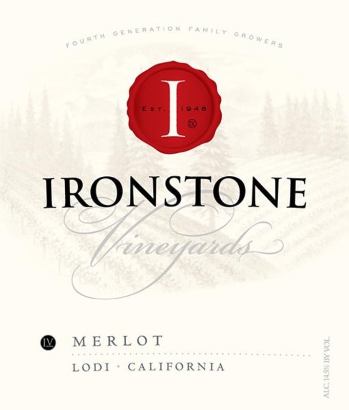 Ironstone Merlot 2016 Front Label
