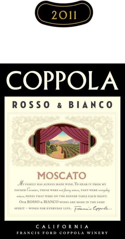 Francis Ford Coppola Rosso & Bianco Moscato 2011 Front Label
