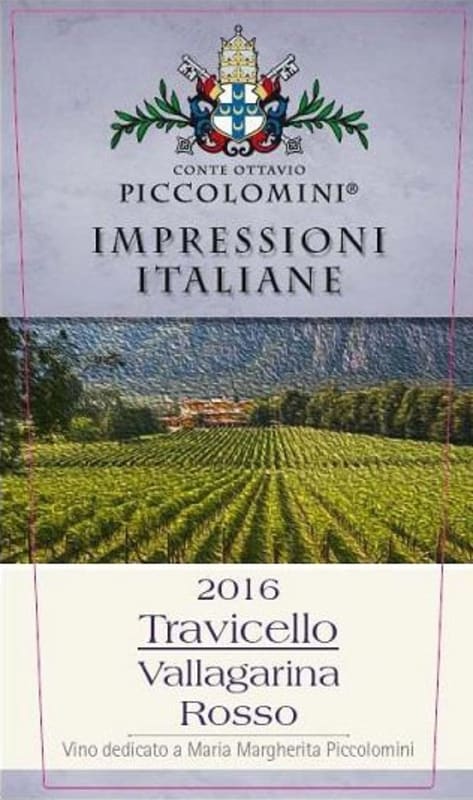 Conte Ottavio Piccolomini d'Aragona srl Vallagarina Travicello Rosso 2016 Front Label